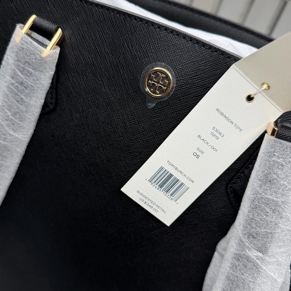 Tory Burch Robinson Large Saffiano Leather Tote Black NWT Dust Bag - Picture 15 of 17